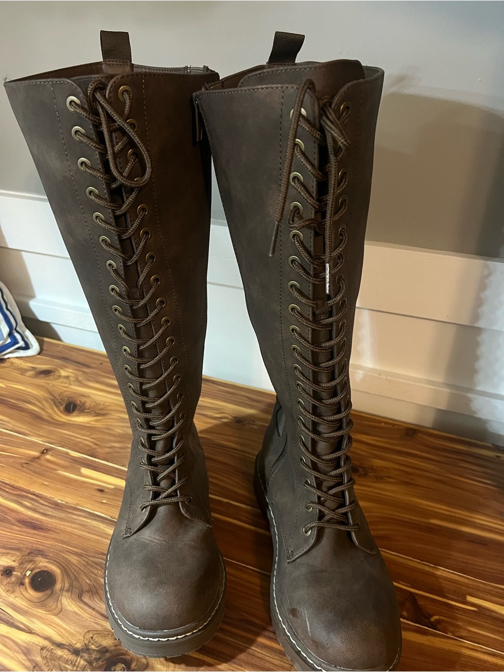 Torrid Size 11 Brown Tall Lace-Up Combat Boots